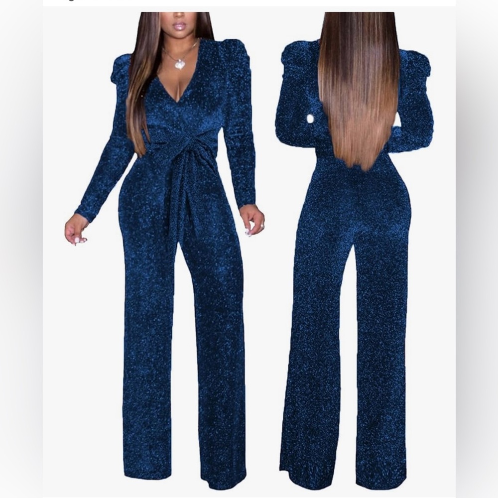 Elegant Sparkly Blue Jumpsuit